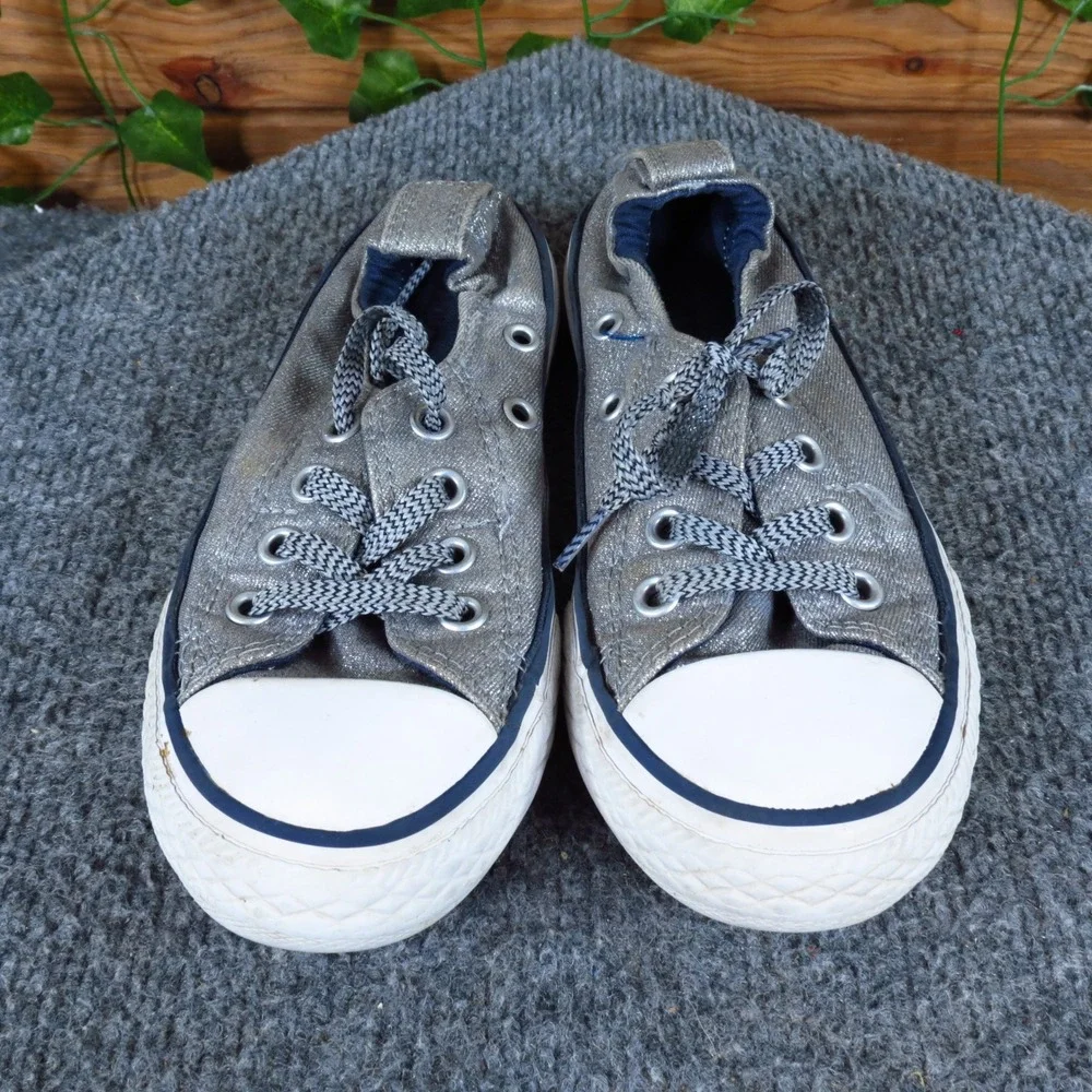 Converse Chuck Taylor All Star Shoreline Toddler‎ Sneakers Sz 12 Silver Metallic
